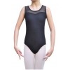 Round Neck Full Mesh Back Sleeveless Leotard